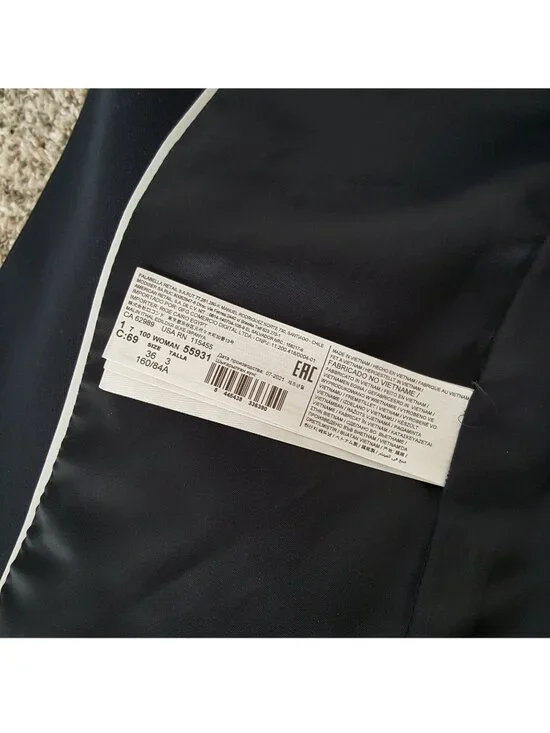 Defect MANGO Fitted Tailored Suit Blazer Jacket Single-Button Navy Blue S 4 - Picture 11 of 13